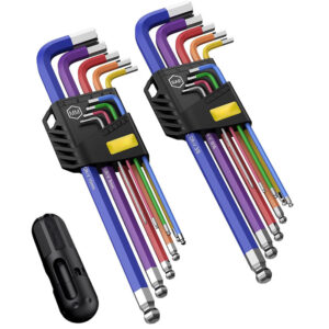 Durable Hex Key Set – Versatile Flat-End L-Shaped Hex Keys – Carbon Steel Hex Keys for Machinery Maintenance