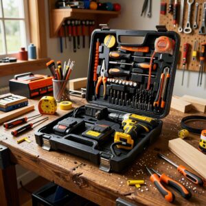 21V Rechargeable Cordless Impact Drill Set – Multifunctional Battery-Powered Hand Drill, Portable Electric Screwdriver & Tool Kit for Home Use
