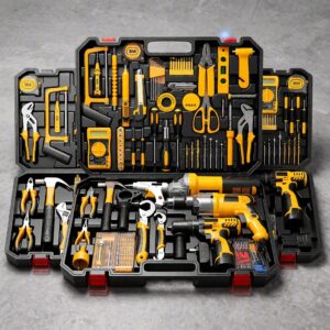 Cordless Power Tool Combo Kit (Drill Set, Wrenches, Tool Box/Kit)