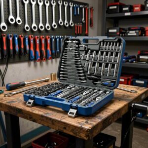 Professional 216-Piece Chrome-Vanadium Steel Socket Wrench Set with Ratchet Screwdriver – OEM Customizable – Automotive Manual Tool Kit in Durable Case