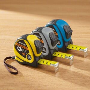 Rubber-Coated Stainless Steel Blade Measuring Tape (Metric) – 3M/5M/7.5M/10M – Heavy-Duty, Auto-Lock, High-Visibility Blade