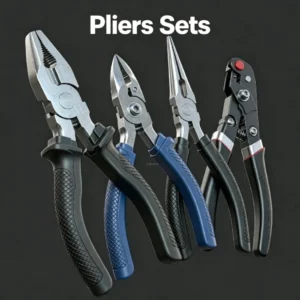 Complete multi‑function pliers tool set for electrical repair, clamping and cutting work