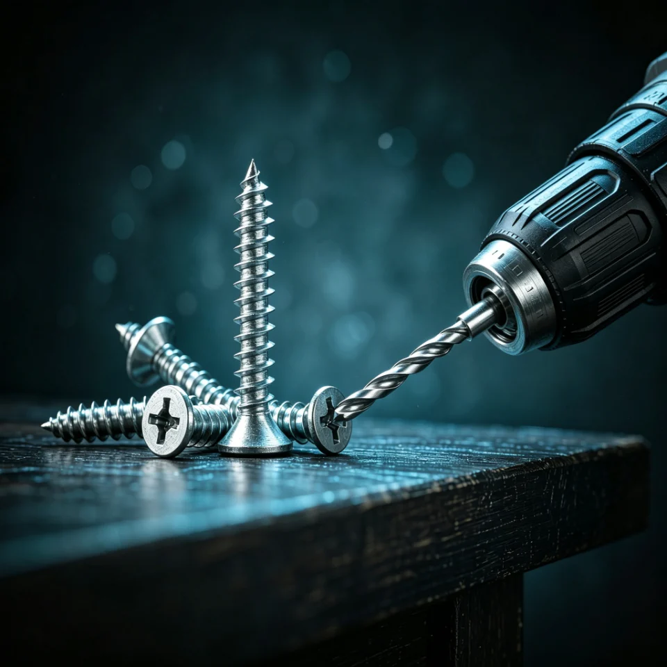 Self‑tapping screw install on wood board