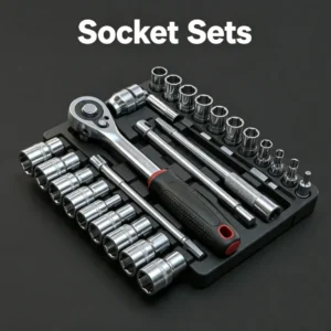 Ratchet socket wrench set, complete mechanic repair kit for automobile maintenance and bolt disassembly