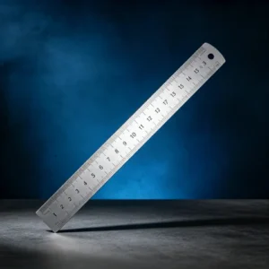 Stainless steel straight ruler, durable metal measuring tool for construction and workshop